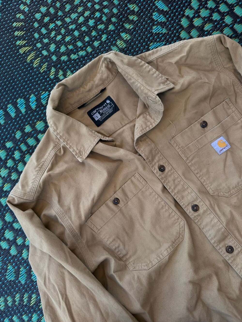 Carhartt Rugged Flex Relaxed Fit Canvas Shirt Size L